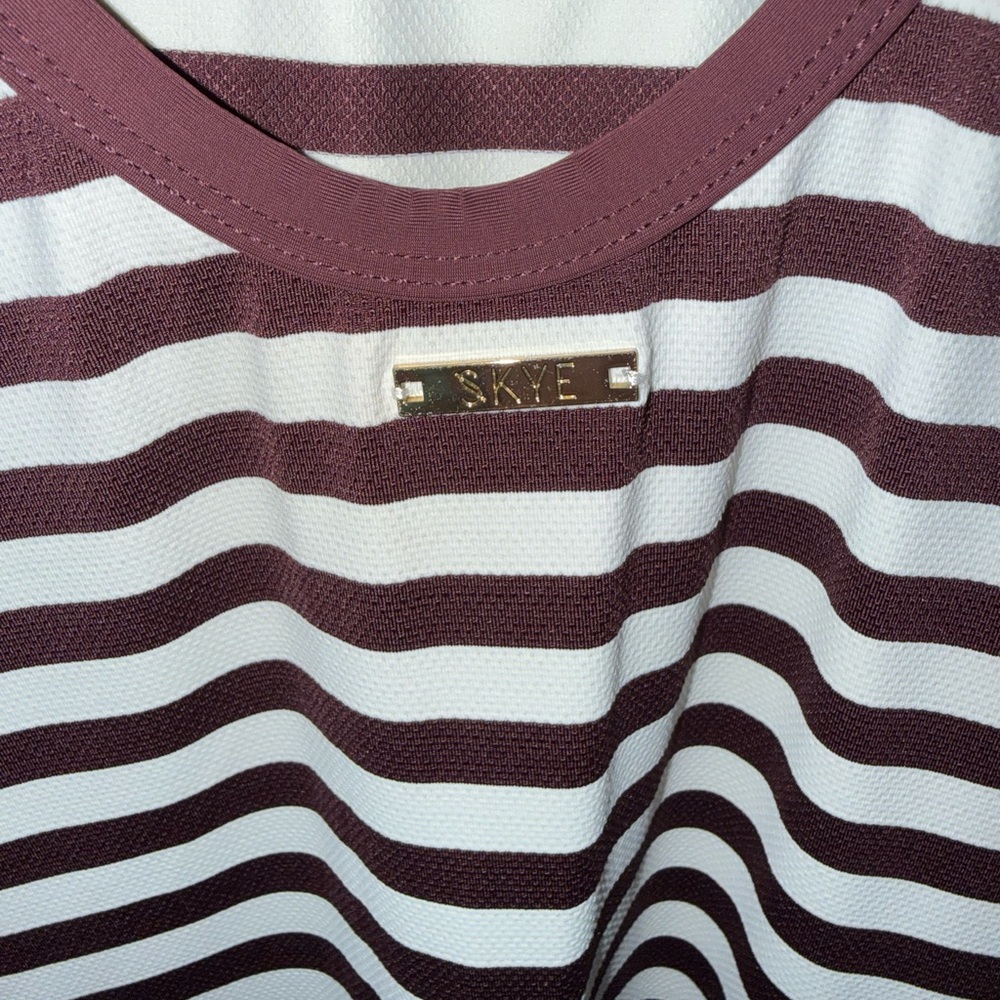 Skye Swimwear Maroon and White Striped Coverup